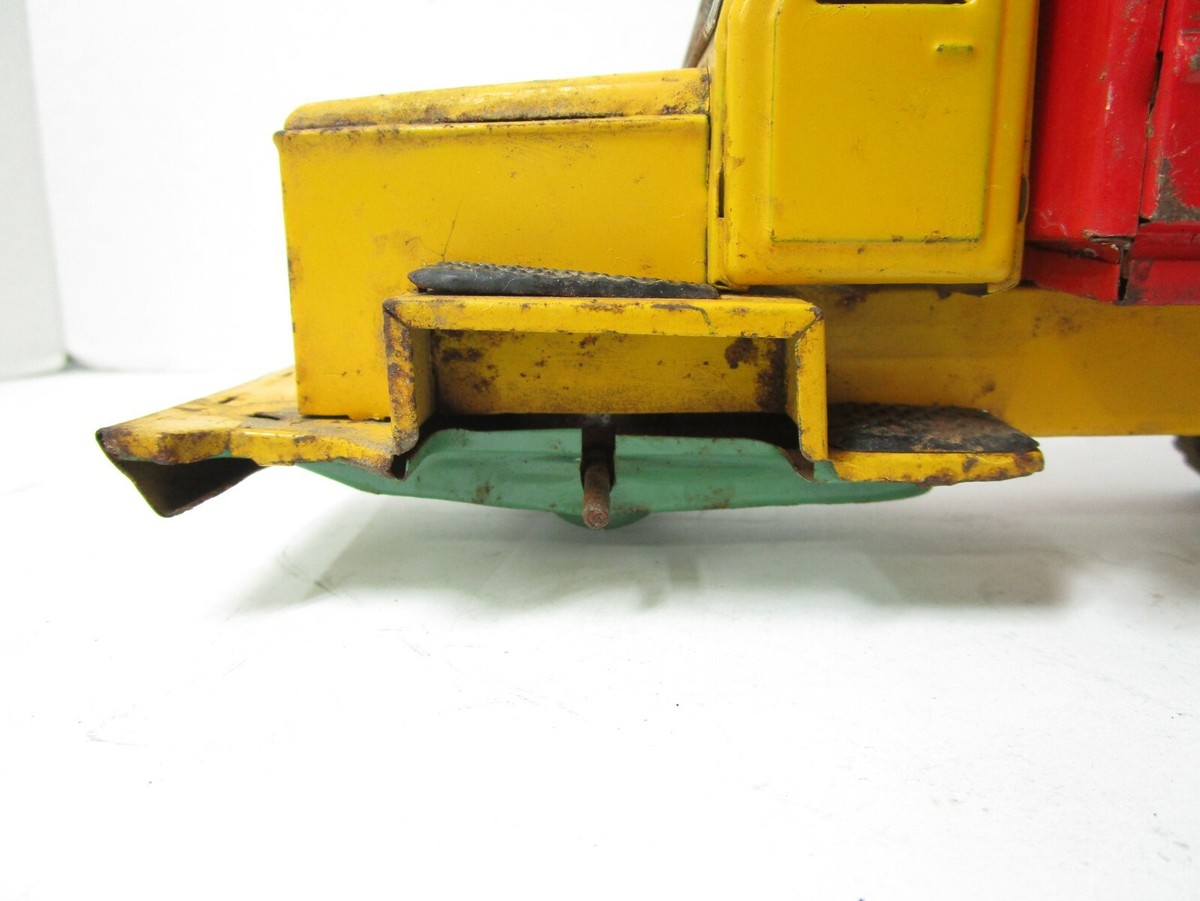 Vintage Toy Express Tin Transport Truck Cast Metal Red