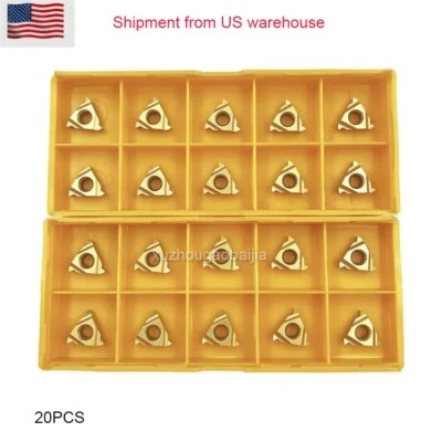 ORIGINAL BRAND 20PCS Lathe Threading Inserts Carbide Turning Inserts 11IR A60 CNC Blade