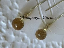 925 Sterling Silver Multicolor Gemstone Thread Earring 2.25" long