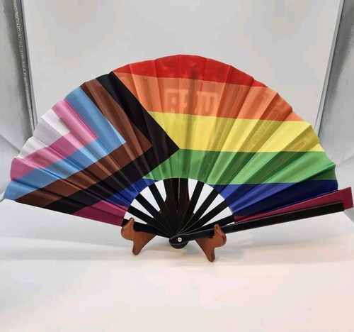 25" LGBTQIA+ Hand Fan, For Fabulous People, Pride, USA