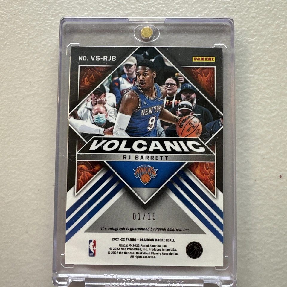 2022 Panini Obsidian Basketball RJ Barret Auto # 1/15 - Image 2 of 4