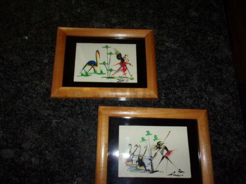 VINTAGE 1960's ORIGINAL ART PAINTINGS - BELGIAN CONGO TRIBAL ARTISTS