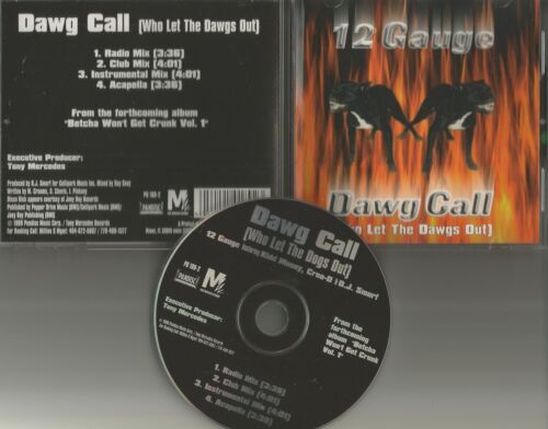 12 JAUGE avec DISCO RICK Dawg Call CLUB MIX & INSTRUMENTAL & ACAPELLA CD single  - Photo 1 sur 1
