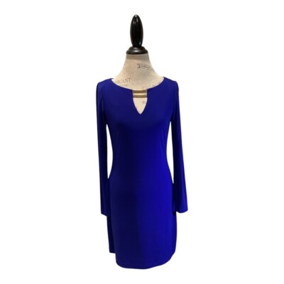 Vince Camuto Blue Form-Fitting Full-Zip Back Sheath Dress Women's Sz 4 | eBay Vince Camuto Blue Form-Fitting Full-Zip Back Sheath Dress Women's Sz 4 | eBay