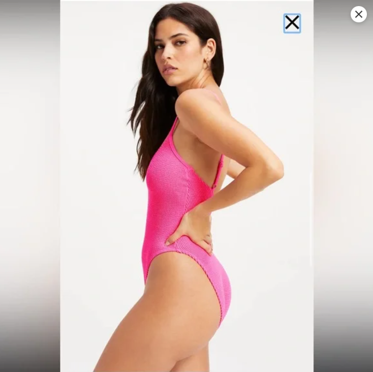 Good American NEW XXS/XS Size 00/0 Pink Crinkle One Piece Swimsuit