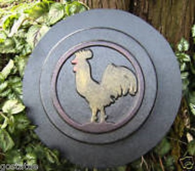 Rooster stepping stone mold plaster concrete casting  8'' x 1.25''