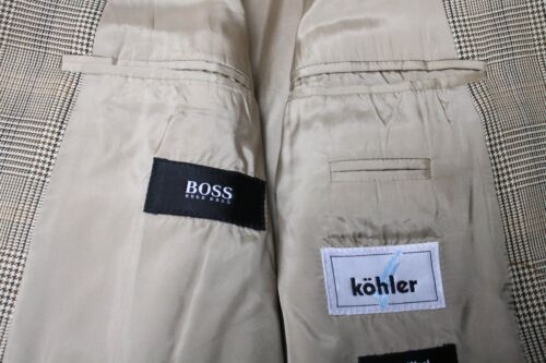 HUGO BOSS Da Vinci Jacket Men's (EU) 56 Silk Wool Button Up Pockets Check - Picture 7 of 12