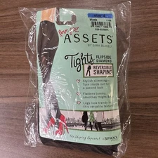 Assets by Sara Blakely For Spanx Flipside Diamond Shaping Tights In Black Size 4