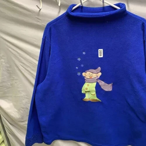 Suéter Disney Adulto 2Xl Azul Manga Larga Bordado Blancanieves Años 90 Para Hombre’s Foto 3 de 4