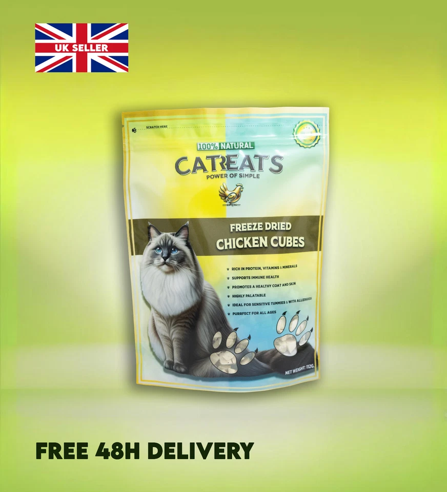CATREATS 112G Bag Natural Healthy Freeze Dried Chicken Bites Snacks Treats For Cats UK