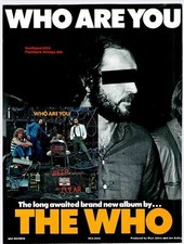 1978 The Who "Who Are You" Album Release Music Industry Promotional Reprint Ad