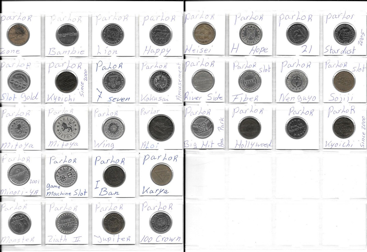RARE COLLECTION OF 32 PARLOR World Tokens in Coin Holders. 1E.1 | eBay