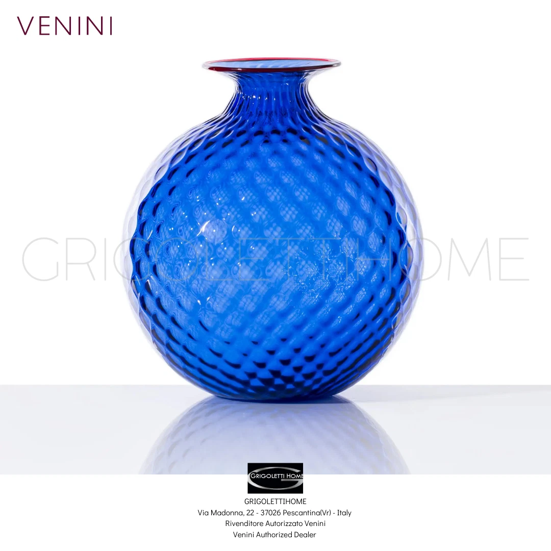 Venini - Balloton 100.29 Sapphire Blue Monoflower Vase - h 24.5 cm /inch 9.64