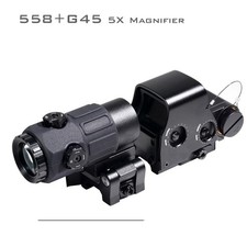 G45 5X Sight Magnifier With 20mm QD Mount 558 Red Green Dot QD Mount 20mm Black