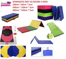 Tri-Fold Gymnastics Mat Folding Tumbling Exercise Gym Mat thick Pad 180/300cm