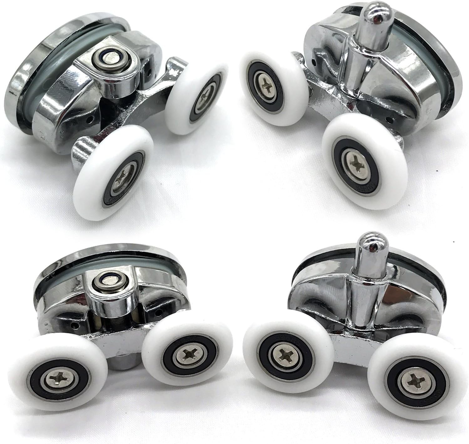 Set of 4 New Oval Butterfly Twin Wheel 23mm Shower Door Rollers (Diameter 23mm2