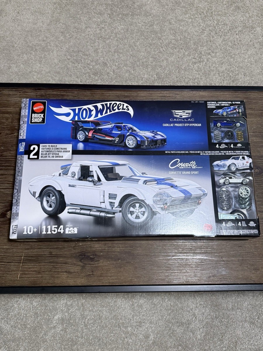 Hot Wheels Brick Shop 2 PACK Corvette Grand Sport & Cadillac JMC65