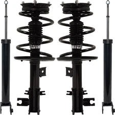 Shock and Fully Loaded Strut Set of 4 Front & Rear Driver Passenger Side Sedan