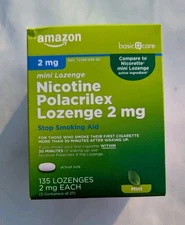 Amazon Basic Care Mint Lozenge Nicotine Polacrilex 2 mg 135 Lozenges Exp 07/27