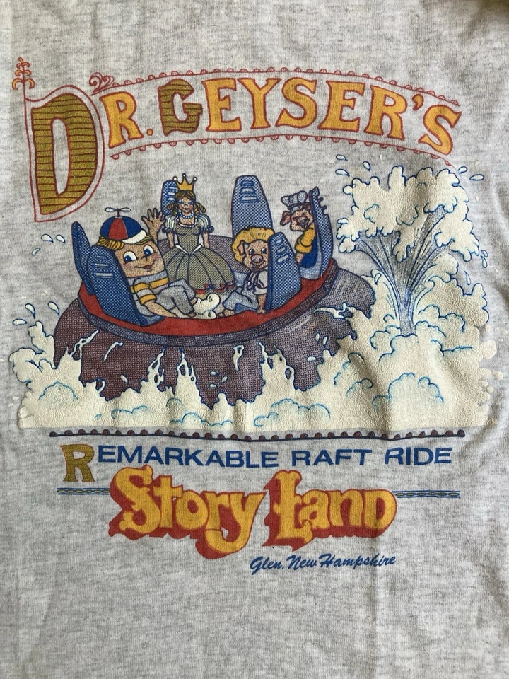 Camiseta Rara 80’s Story Land New Hampshire Dr. Geyser’s Raft Ride Juvenil Talla 6-8 Foto 2 de 4