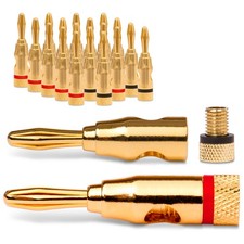 NAUC Bananenstecker 4mm schraubbar 24K vergoldet Lautsprecherkabel 20x Stecker