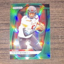 Panini Prizm 2025 Green Prizm Patrick Mahomes II #198 Texas Tech Red Raiders