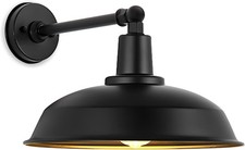15-inch Large Black Outdoor gooseneck barn Light, 15 Dome - 1 Pc,
