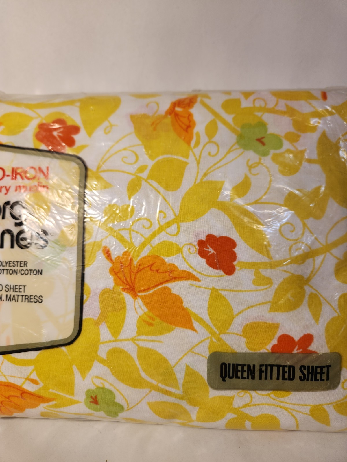 Orange Yellow Roses Graphics Vintage Unopened Queen Fitted Sheet Yellow Orange Butterfly Flowers | eBay