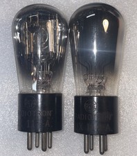 Match Pair RCA Radiotron UX-112a Engraved Base Globe Vacuum Tubes Amplitrex NOS