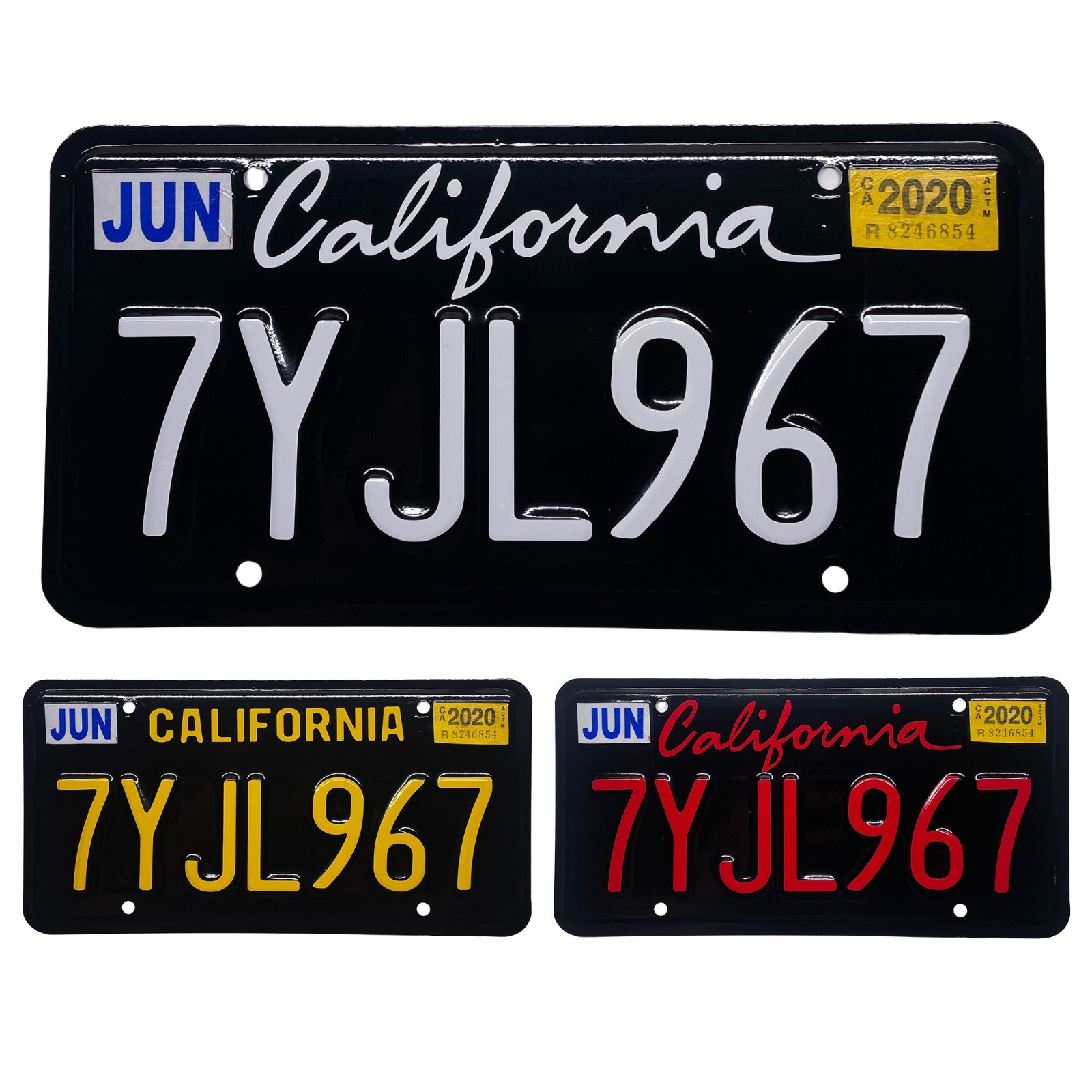 California CA Cursive and Legacy Plate Wrap DIY Kit White, Yellow Red Reflective