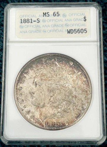 1881-S Morgan Silver Dollar Ana Holder Ms65 Toner