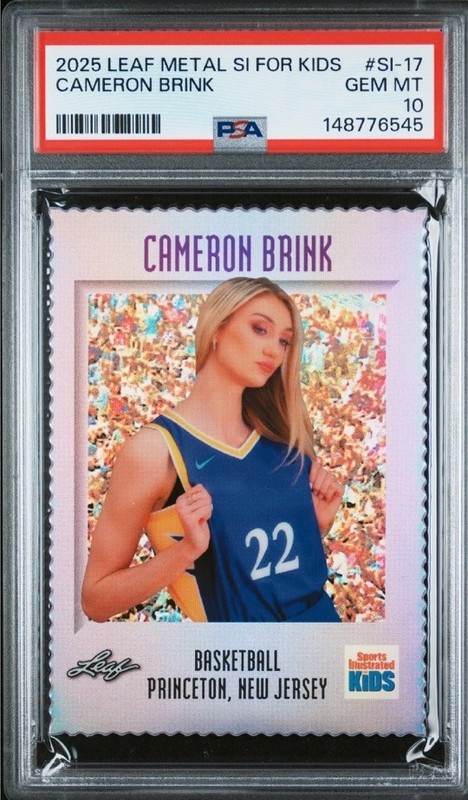 CAMERON BRINK ROOKIE RARE 2025 SI FOR KIDS WNBA LA SPARKS LEAF METAL GEM PSA 10