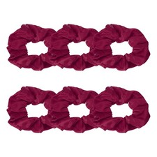 6Pcs Satin Hair Scrunchies Solid Hair Ties Dark Red