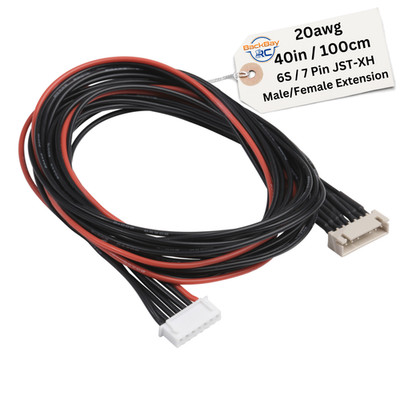 6S JST-XH Balance Tap Extension Adapter 100CM 20awg Heavy Duty Red / Black Wire