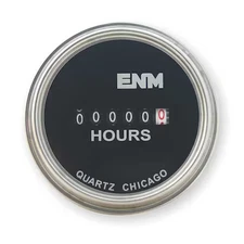 Enm T40a4507 Hour Meter, Electrical, Flush Round, Ss