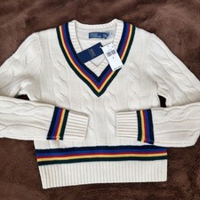 NEW POLO RALPH LAUREN CABLE KNIT SWEATER / WOOL CASHMERE / MEDIUM