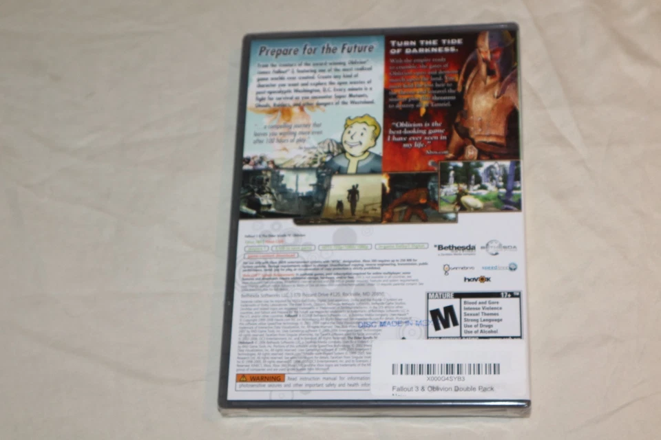 Fallout 3 & Oblivion Double Pack (Microsoft Xbox 360, 2012) NEW SEALED *READ* - Image 3 of 4