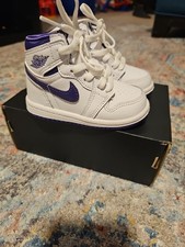 NWT Air Jordan 1 Retro High OG TD Size 5c White Court Purple CU0450-151