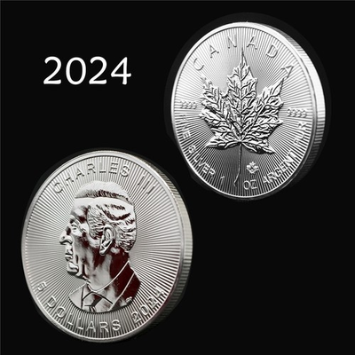 #ad #ad 2024 Canada 1 Oz Silver Maple Leaf BU New $19.98