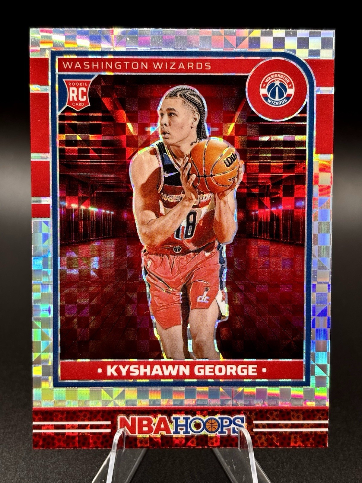 2024-25 NBA Hoops Premium Stock - Kyshawn George #254 Checkerboard Prizm (RC)