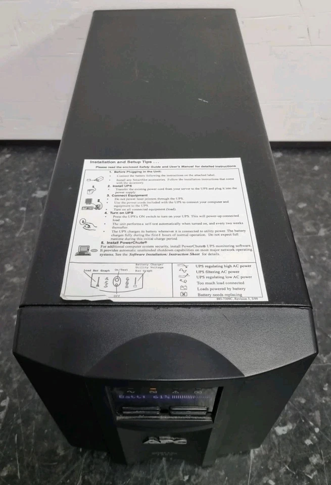 APC SMT1500i tower Black with LCD screen working batteries back up office server - Image 3 of 4