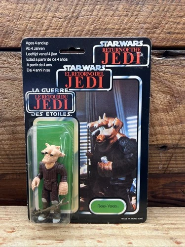 Vintage Tri Logo Ree-Yees Carded Star Wars Return of the Jedi Action Figure 1983