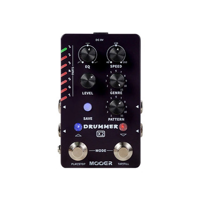 Drummer X2 Gitarrenpedal Stereo Drum Machine Effektpedal mit FÜLLFUNKTION TAP 