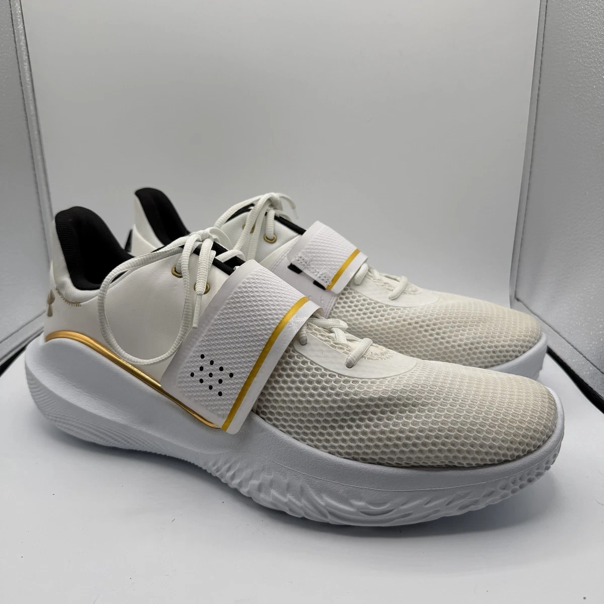 Under Armour Flow FUTR X White Gold Basketball Shoes Mens Size 18 Deals on Men main image 3