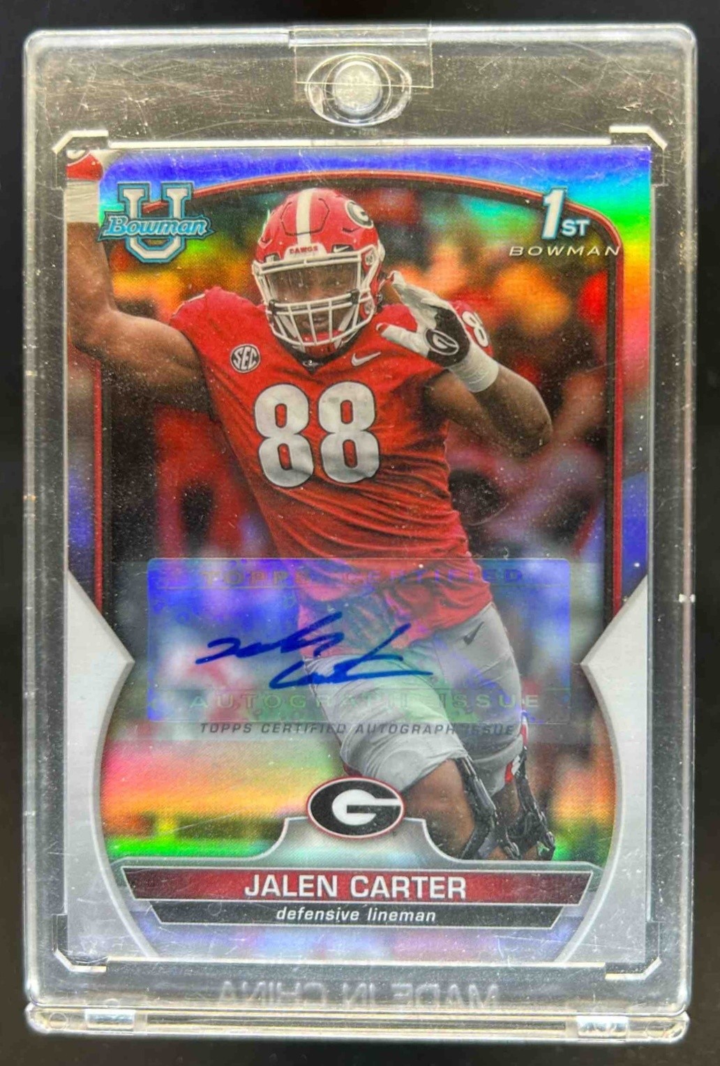 2022 Bowman Chrome U Jalen Carter Prospect Auto Refractor #223/499