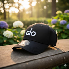 Аӏо Yoga Black Adjustable Baseball Cap Whi...