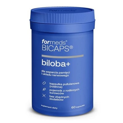 Capsule Bicaps Biloba+ per memoria e concentrazione, 60 pezzi.