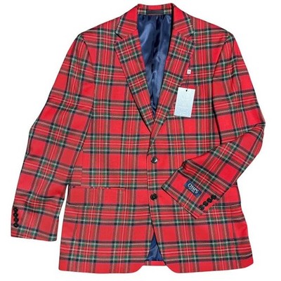 NWT Ralph Lauren Chaps Plaid Blazer Sz 40R Red Green Tarton