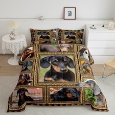 Dachshund Comforter Set Size Cute Dog Puppy Comforter for Kids Queen Multi 06