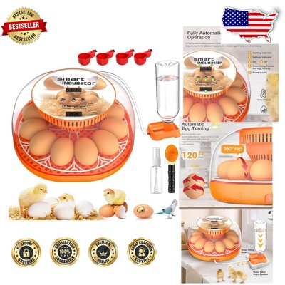 Compact 12-Egg Incubator with Automatic Features: Ideal for Poultry Hatching